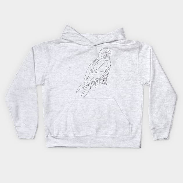 peregrine falcon line art ecopop Kids Hoodie by jorge_lebeau